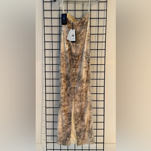 Retrofete Winslow Sequin Snake Print Strapless Maxi Dress - Picture 14 of 15